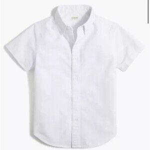 J. CREW Crewcuts‎ Boys' Oxford Shirt Size 4-5 White NWT Short Sleeve School